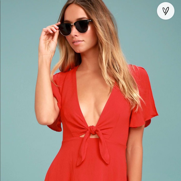 Lulu’s Tie Front Skater Dress - Picture 2 of 7